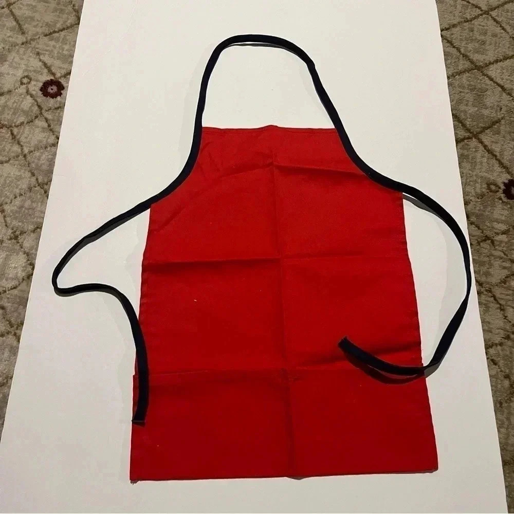 Toddlers Apron Vintage Aprons Etc Greenville SC Red Blue Pockets Made In USA